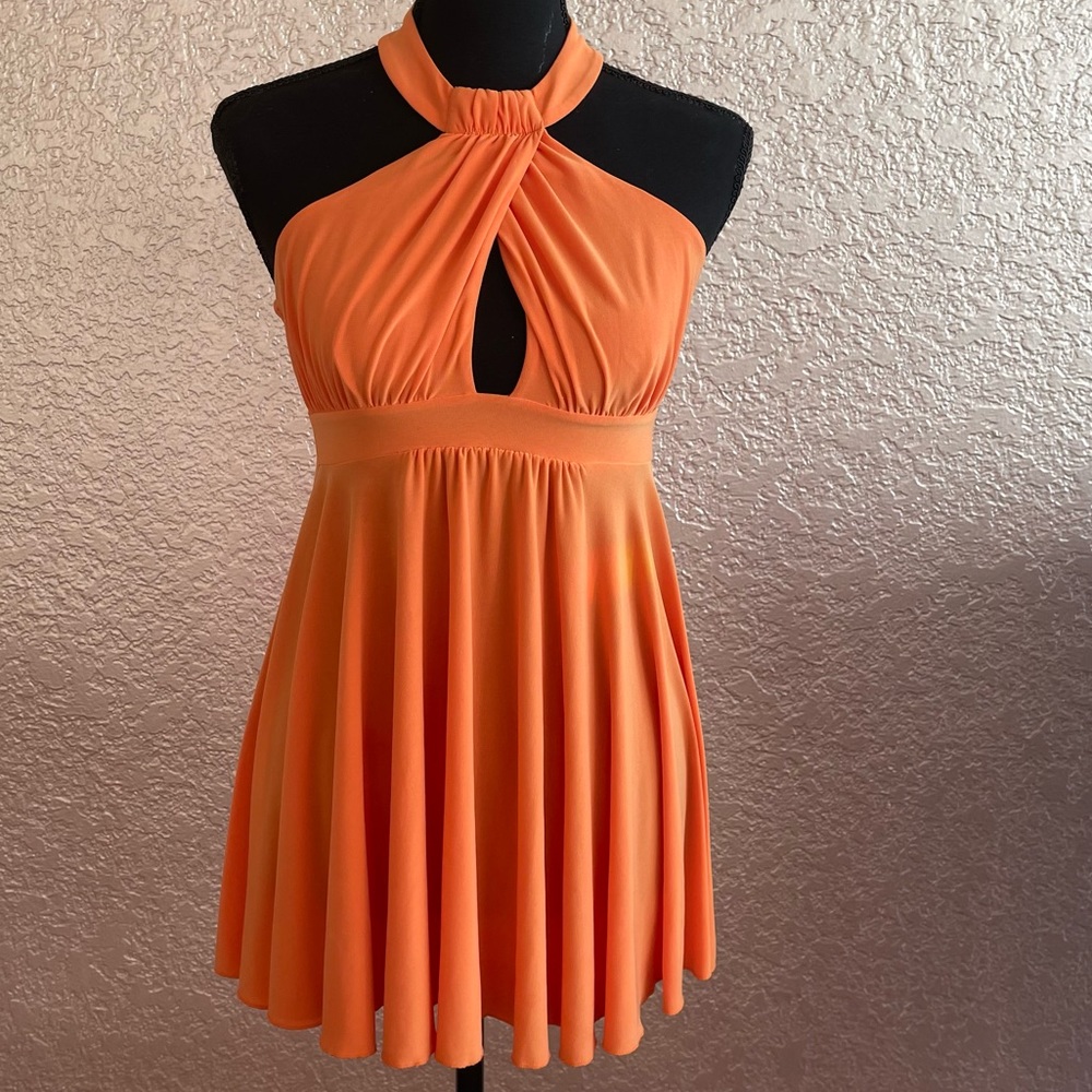 Marciano Orange halter dress in XS